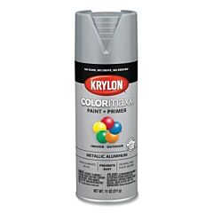 Krylon K05587007 Colormaxx Paint + Primer Spray Paint, 11 Oz, Aluminum, Metallic
