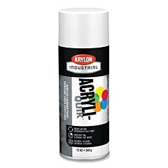 Krylon K01502A07 Acryli-Quik Acrylic Lacquer Paint, 12 Oz, White, Flat