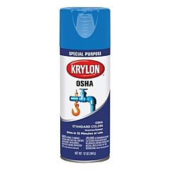 Krylon K02416777 Osha Safety Color Spray Paint, 12 Oz Fill, Aerosol Can, Safety Blue, Gloss