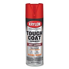 Krylon K00639008 Tough Coat Advanced With Rust Barrier Technology Spray Paint, 15 Oz, Safety Red, Gloss