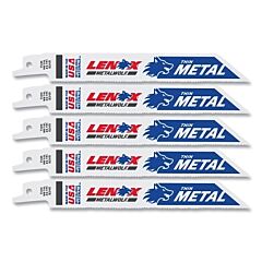 Lenox 20568624R Metal Cutting Reciprocating Saw Blade, 6 In L X 3/4 In W X 0.035 In Thick, 24 Tpi, 5 Ea/Pk