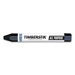 Markal 80353 Lumber Crayon #200, 1/2 In Dia, 4.75 In L, Black