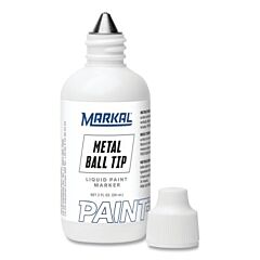 Markal 84620 Ball Paint Marker Non-Drip Paint, White, 1/8 In Tip, Metal Ball Point