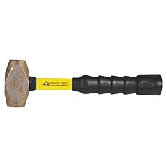 Nupla 30-040 Classic Nuplaglas Non-Sparking Brass Hammer, 4 Lb Head, 12 In Fiberglass Handle, Super Grip