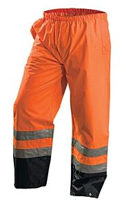 Occunomix Lux-Tenr Breathable/Waterproof Rain Pants, Solid, Orange, Class E