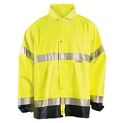 Occunomix Lux-Tjr-Y Breathable Rain Jacket, Solid, Yellow, Class 3