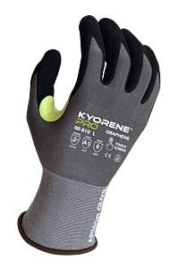 Armor Guys 00-810 Gray Kyorene Pro Gloves, Micro Foam Nitrile Palm Coating, Hi Vis Thumb Crotch, Touch Screen