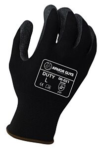 Armor Guys 06-021 Cut Resistant Gloves, Black Nylon Liner With Black Latex Crinkle Palm Coating