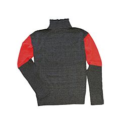 Armor Guys 08-220 Dark Gray Hppe Composite Sweatshirt With Ribbed Neck And Red Bicep, Collar Ansi A8, Gray Shoulder A6, Belly/Back/Red Bicep Ansi A4