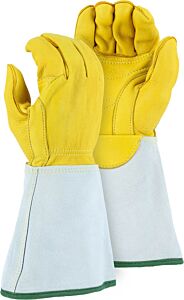 Majestic 1516E Linemans Gauntlet Gloves With Welted Fingertips