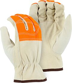 Majestic 1554Hvo Goatskin Drivers Gloves With Hi-Viz Cloth Fingers