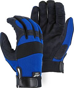 Majestic 2137Bl Armor Skin Mechanics Gloves With Knit Back