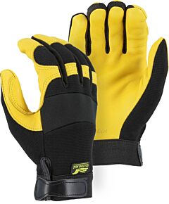 Majestic 2150 Gold Deerskin Gloves Palm Knit Back