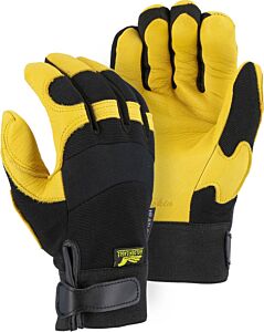 Majestic 2150H Gold Deerskin Palm Gloves Lined Knit Back