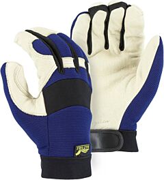 Majestic 2152T Beige Pigskin Gloves Knit Back W/Thinsulate