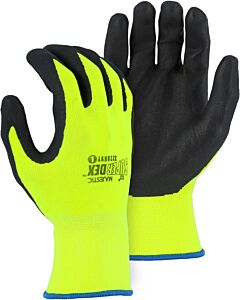 Majestic 3228Hvy Gloves Micro Foam Nitrile Black Large Hi-Viz Yellow