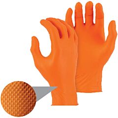 Majestic 3277Do Diamond Grip Disposable Exam Grade 8 Mil Nitrile Gloves, Orange