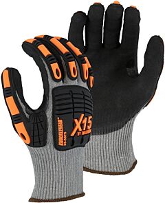 Majestic 35-5675 X-15 Cut & Impact Resistant Gloves With Nitrile Coating, A6 Cut