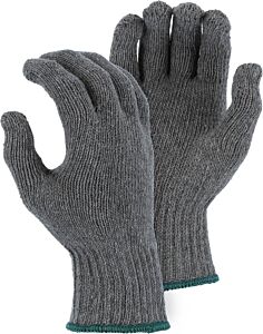 Majestic 3805G Medium Weight Cotton/Poly String Knit Gloves, Gray