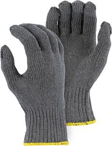 Majestic 3809G Heavyweight Cotton/Poly String Knit Gloves, Gray