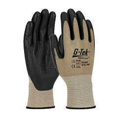 G-Tek 34-645 Gloves, Neofoam Earth Tone 15G Medium Duty Nylon, Black Micro Dot Neofoam
