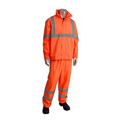 Pip 353-1000-Or Viz Ansi Type R Class 3 Two-Piece Value Rainsuit Set, Hi-Viz Orange
