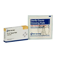 First Aid Only 3-001 3" X 3" Sterile Gauze Pads, 4/Box