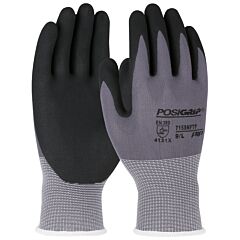 West Chester 715Snftp Seamless Knit Nylon Gloves With Nitrile Coated Foam Grip On Palm & Fingers, Gray