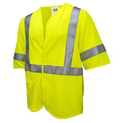 Radians Sv97-M3Vgmfr Safety Vest Astm F1506 Modacrylic Fr, Hook & Loop Closure, 3M Scotchlite Fr Tape 8935, Arc Rating 5.1 Cal, Type R Class 3 Green Mesh Fr
