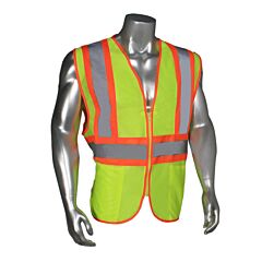 Radians Lhv-5Ansi-Ct Class 2 Safety Vest, Contrasting Trim, Zipper, Lime Green