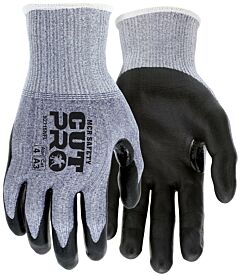 Mcr Safety 92715Nf Gloves, Cut Pro A3, 15 Ga, Blue Hppe/Synthetic Shell, Black Foam Nitrile Coated Palm/Fingers, Cut Level A3, Abrasion 4, Puncture 4