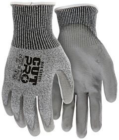 Mcr Safety 92752Pu Gloves, Cut Pro A5, 13 Gauge Hypermax/Fiberglass Salt/Pepper Shell, Pu Palm/Fingers, A5, Abrasion 4, P4