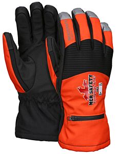 Mcr Safety 982 Insulated Cut Winter Gloves, 100G Thinsulate, Hi-Vis Orange, Water Resistant, Hypermax Lined, Ansi Cut Level A6