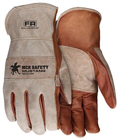 Mcr Safety Mu3213Dp Gloves, Mustang Utility Glove, Select Grain Cowhide Driver, Dougle Palm, Split Back, Fleece Lining, Waterproof Bladder, Keystone Thumb, 52.7 Cal/Cm2 Cat4