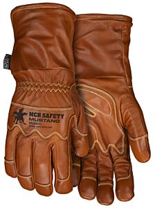 Mcr Safety Mu36211 Gloves, Mustang Utility Glove, Grain Goat Driver, Fleece Lining, Waterproof, Gauntlet Cuff, Wing Thumb, Ansi Abr3, P3, H3, 28.6 Cal/Cm2-Cat3
