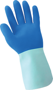 Global Glove Frogwear 212 Supported Cotton-Lined Blue Flexible Natural Rubber Latex Gloves