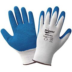 Global Glove Gripster 360E General Purpose Cut Resistant Gloves, 13-Gauge White Polyester With A Blue Etched Rubber Coating, Cut Level A1
