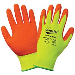 Global Glove Gripster 360Hv Orange Etched Rubber Coated Hi-Vis Lightweight Cut Resistant Gloves, Cut Level A1