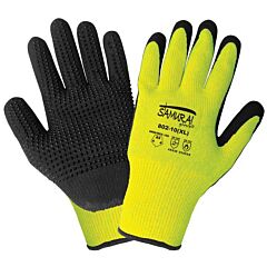 Global Glove Samurai Glove 802 Hi-Vis Cut, Abrasion, Puncture, And Heat Resistant Dotted Palm Gloves, Cut Level A4
