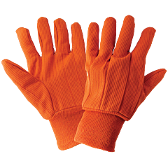 Global Glove C18Oc Corded Orange 18 Oz. Cotton Gloves