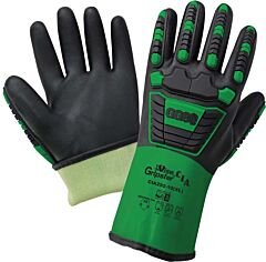 Global Glove Vise Gripster C.I.A. Cia292 Premium Double-Dipped Pvc-Nitrile Supported Gloves With Chemical Handling And Cut/Impact Resistant, Cut Level A4