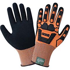 Global Glove Vise Gripster C.I.A. Cia388Xft Hi-Vis Cut And Impact Resistant Gloves Made With Tuffalene® Platinum, Cut Level A4
