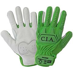 Global Glove Cia4005 Cut And Impact Resistant Mechanics Style Gloves With A Premium Leather Palm, Cut Level A5 (Palm)