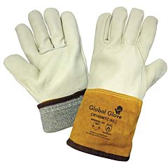 Global Glove Cr100Mtc Premium Cowhide Grain Full Leather Mig/Tig Welding Cut Resistant Gloves, Cut Level A4