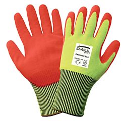Global Glove Samurai Glove Cr998Mf Hi-Vis Cut Resistant Mach Finish Nitrile Double-Dipped Gloves - Limited Stock, Cut Level A5