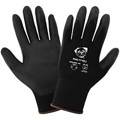Global Glove Pug Pug-17 Black Lightweight Polyurethane Coated Anti-Static/Electrostatic Compliant Cut Resistant Gloves, Cut Level A1