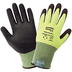 Global Glove Samurai Glove Pug-915 Cut Resistant, Hi-Vis 15-Gauge Tuffalene® Platinum Polyurethane Coated Gloves, Cut Level A3