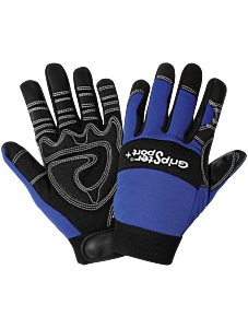 Global Glove Gripster Sg9001 Synthetic Leather Palm Performance Mechanics Style Gloves With A Spandex Back