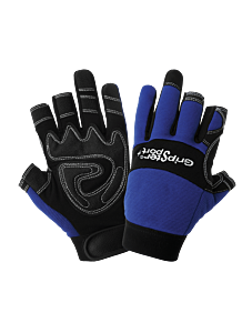 Global Glove Gripster Sg9001Nf Synthetic Leather Palm Performance Mechanics Style Fingerless Gloves With A Spandex Back