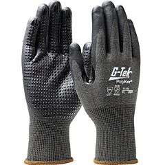 G-Tek Polykor 16-348 Seamless Knit Polykor® Blended Gloves With Nitrile Coated Foam Grip On Palm & Fingers - Touchscreen Compatible, Size Large